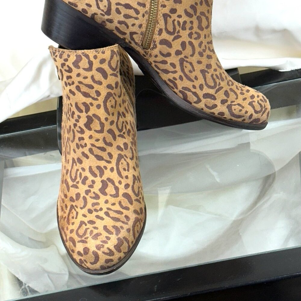 Lucky Brand Women Suede Booties LK-Basel Leopard Print Javan Brown Size 10 M - Picture 16 of 16